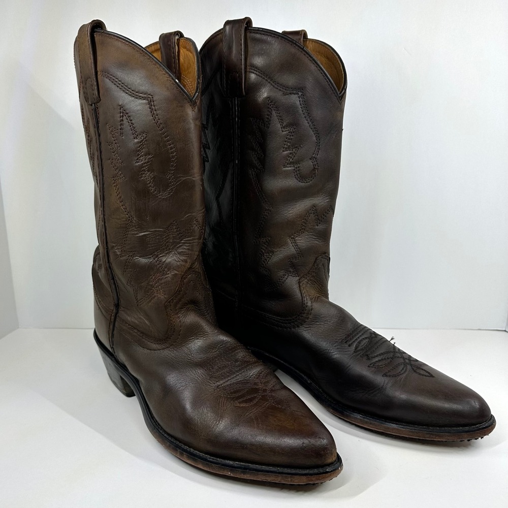 Durango Brown Leather Western Cowboy Boots Pointed Toe Stitched Style 731931 8.5